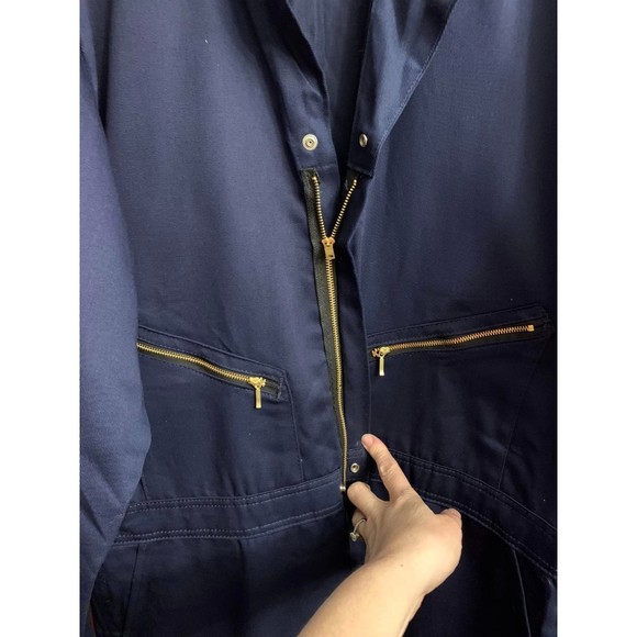 NWOT Red Kap CC18NV5 Zip-Front Cotton Coverall Navy Blue Snap Ankle Cuff 52 LN - Picture 3 of 5
